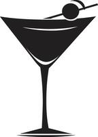 Sips of Sophistication Black Drink ic Concept Crafted Concoction Black Cocktail Emblematic Identity vector