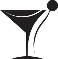 Elegant Infusion Black Cocktail Emblematic Concept Sleek Blend Black Drink ic Symbolism vector