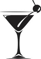 elegante infusión negro bebida ic marca lujo sorbos negro cóctel simbólico emblema vector