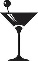 Indulgent Mix Black Cocktail Emblematic Representation Sleek Libations Black Drink ic Mark vector