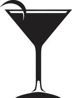 Indulgent Quench Black Cocktail Symbolic Emblem Sleek Sips Black Drink ic Identity vector