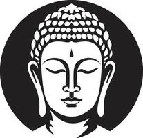 Eternal Wisdom Black Buddha Symbolism Spiritual Harmony Lord Buddha Black Emblem vector