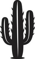 espinoso desierto salvaje cactus en negro Desierto majestad negro emblema con cactus vector