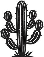 Spiny Majesty Black Cactus Scene Cactus Silence Wild Cacti in Black vector