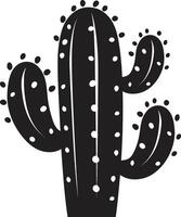 Succulent Oasis Black Cactus Plant Scene Thorny Wilderness Wild Cacti in Black vector