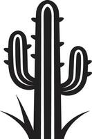 Spiny Tranquility Black Cactus Cactus Elegance Wild Cacti in Black Scene vector