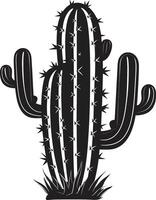 Cactus Bloom Black Plant Scene Prickly Tranquility Wild Cacti in Black vector