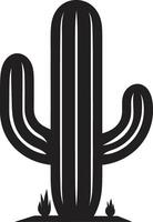 espinoso oasis negro planta árido tranquilidad negro cactus escena vector