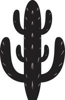 Cactus Majesty Black Plant Scene Arid Elegance Wild Cacti in Black vector