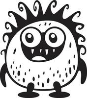 Tiny Terrors Black for Adorable Doodle Monsters Ink Splash Critters Monster Emblem in Black vector