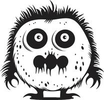 Cuddly Chaos Cute Doodle Monster in Black Monstrous Moments Playful vector