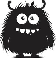 Doodle Daze Black for Cute Monster s Monstrous Mingle Playful Monster Emblem in Black vector