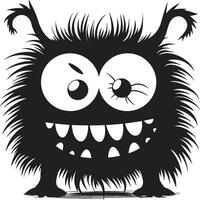 Kooky Kreatures Monster in Black Whimsy Wonders Adorable Doodle Monster s vector