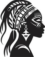 Empowered Essence Black for Woman Face Heritage Muse Black for Tribal Woman vector