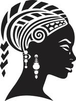 Eternal Echoes Ethnic Woman Glyph in Black Majestic Maven Black for Tribal Woman vector