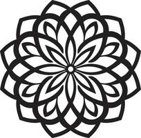 Wholeness Whisper Mandala in Sleek Black Cultural Essence Black Emblem with Mandala in vector