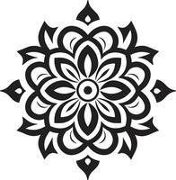 Cultural Kaleidoscope Black Featuring Mandala Pattern Soulful Spirals Mandala in Elegant Black vector