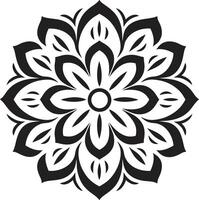 sagrado geometría sinfonía negro con intrincado mandala modelo etéreo elegancia monocromo mandala en sorprendentes negro vector