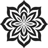 trascendental patrones monocromo mandala en elegante cenit de zen negro con intrincado mandala modelo vector