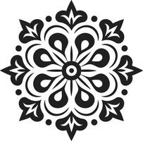 eterno simetría negro exhibiendo mandala en trascendental patrones monocromo mandala en elegante vector