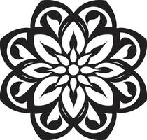 Harmony Unveiled Monochrome Mandala Featuring Intricate Pattern Enigmatic Elegance Elegant Mandala in Sleek Black vector