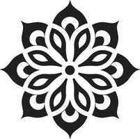 Harmony Unveiled Sleek Mandala in Monochrome Serenity Circles Intricate Mandala Pattern in Elegant Black vector