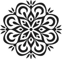 Soulful Symmetry Black Unveiling Mandala Pattern Mandala Magic Monochromatic Emblem with vector