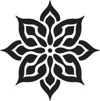 Divine Mandala Monochromatic Emblem Featuring Infinite Harmony Black with Mandala Pattern in Elegant vector