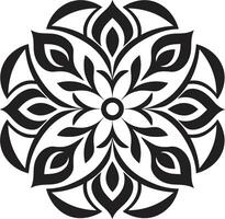 místico medallón elegante mandala en monocromo infinito complejidad negro revelando mandala modelo en vector