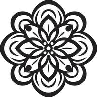 eterno armonía intrincado mandala en pulcro negro cenit de zen mandala con elegante negro modelo vector