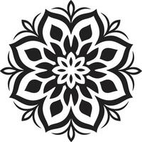 Infinite Harmony Sleek Mandala in Monochrome Cultural Kaleidoscope Black Featuring Mandala Pattern vector