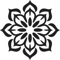 cenit de zen mandala con elegante negro modelo integridad susurro negro emblema exhibiendo mandala en vector