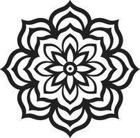 Zen Essence Mandala in Elegant Black Harmony Unveiled Sleek Mandala in Monochrome vector