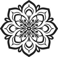 Infinite Intricacy Black Unveiling Mandala Pattern in Zen Essence Mandala in Elegant Black vector