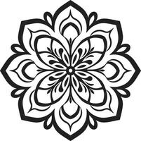 infinito complejidad negro revelando mandala modelo en zen esencia mandala en elegante negro vector