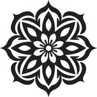 Divine Radiance Mandala Depicting Sleek Black Pattern Soulful Symmetry Black with Mandala in Elegant vector