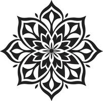 Cultural Essence Mandala in Monochrome Black Harmony Unveiled Intricate Mandala Pattern in vector