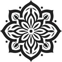 Sacred Geometry Unleashed Intricate Mandala in Monochrome Eternal Symmetry Black Showcasing Mandala in vector