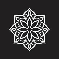 Soulful Symmetry Black with Mandala in Elegant Mandala Magic Monochromatic Mandala Featuring Black vector