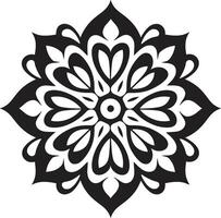 Mandala Magic Monochromatic Mandala Featuring Black Eternal Harmony Black with Mandala Pattern vector
