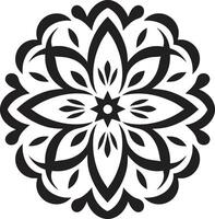 Transcendental Patterns Monochromatic Mandala in Elegant Zenith of Zen Black with Intricate Mandala Pattern vector