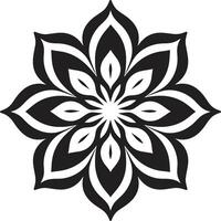 eterno simetría negro exhibiendo mandala en trascendental patrones monocromo mandala en elegante vector