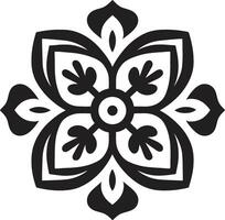Majestic Circularity Elegant Mandala in Black Infinite Intricacy Monochrome Emblem Depicting Mandala Pattern in Sleek vector