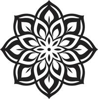 Soulful Symmetry Black Showcasing Mandala in Elegant Mandala Magic Mandala in Monochrome Black Pattern vector