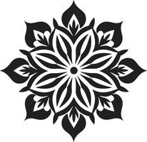 Zenith of Zen Black with Intricate Mandala Pattern Wholeness Whisper Mandala in Sleek Black vector