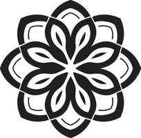 Zenith of Zen Mandala Depicting Elegant Black Pattern Wholeness Whisper Monochrome Mandala Emblem Featuring vector