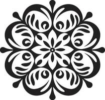 Cultural Essence Mandala with Elegant Black in Harmony Unveiled Sleek Black Mandala Featuring Pattern vector