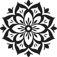 Infinite Serenity Elegant Mandala in Sleek Black Transcendental Patterns Black with Mandala in Monochrome vector