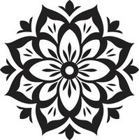 Infinite Serenity Elegant Mandala in Sleek Black Transcendental Patterns Black with Mandala in Monochrome vector