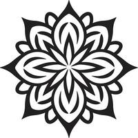 Cultural Essence Black Showcasing Elegant Mandala in Eternal Harmony Sleek Black with Mandala Pattern in Monochrome vector